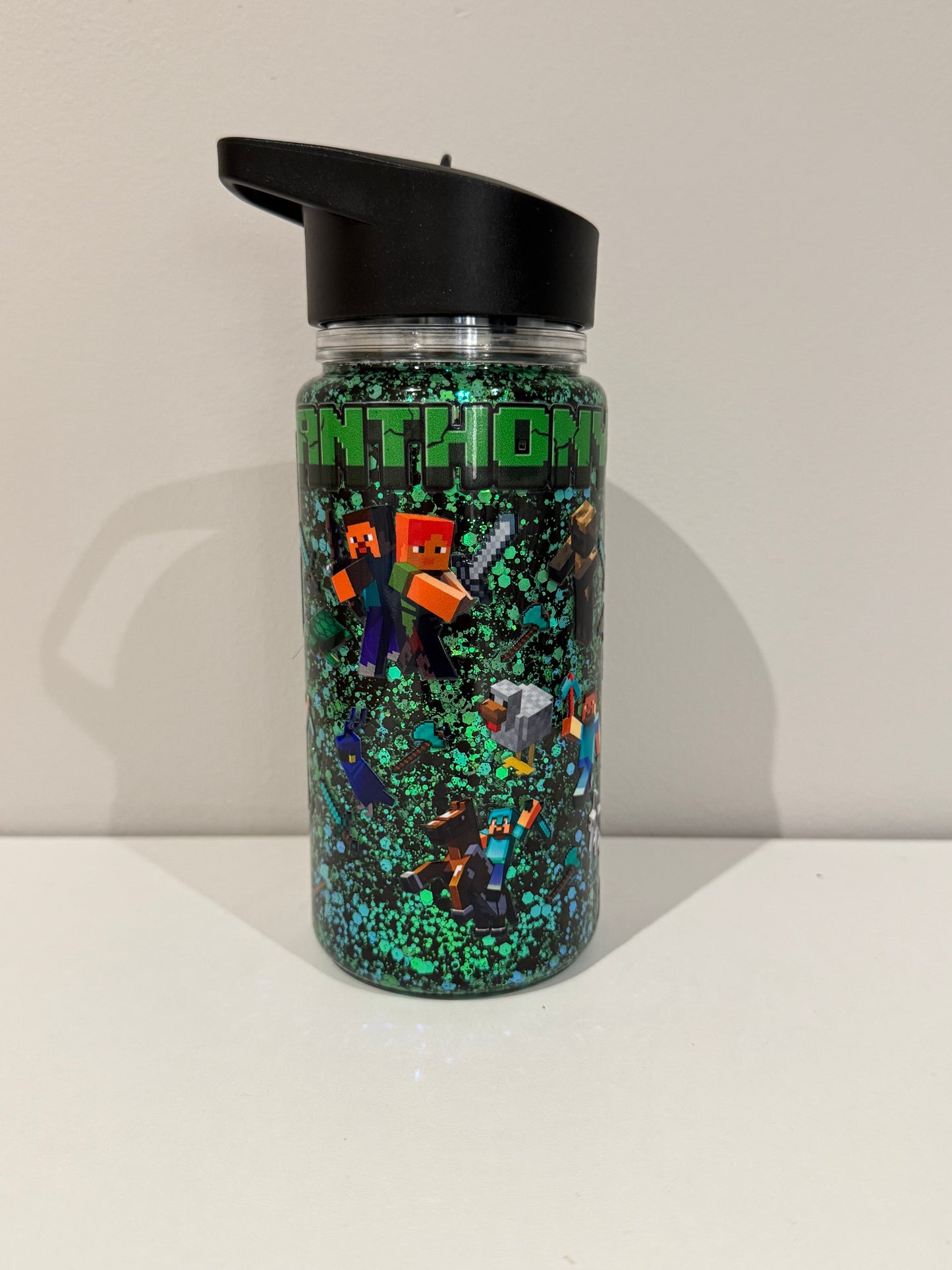 Minecraft Personalised Snowglobe Drink Bottle